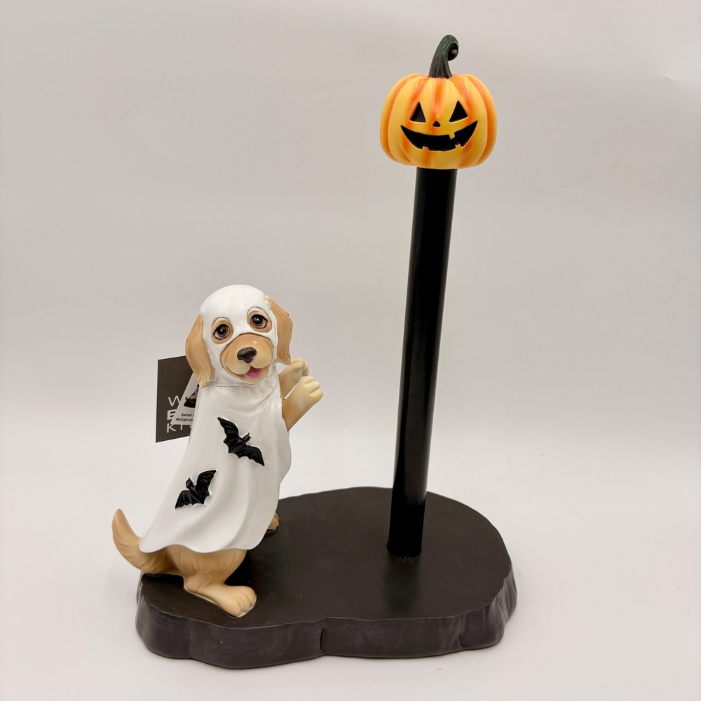 Well Equipped Kitchen Halloween Ghost Dog Golden Retriever Paper Towel Holder